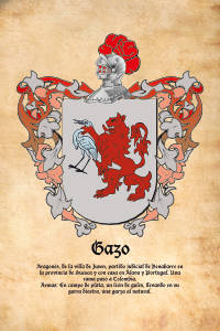 Escudo heráldico del apellido GAZO