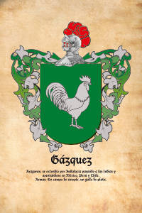 Escudo heráldico del apellido GAZQUEZ