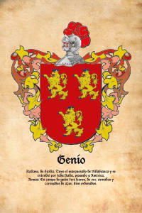 Escudo heráldico del apellido GENIO