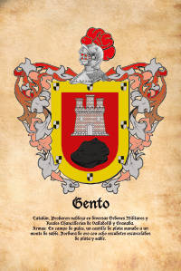 Escudo heráldico del apellido GENTO