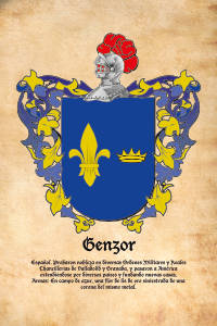 Escudo heráldico del apellido GENZOR