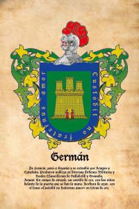 Escudo heráldico del apellido GERMAN