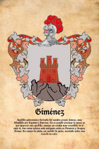 Escudo heráldico del apellido GIMENEZ
