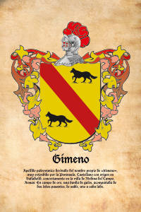 Escudo heráldico del apellido GIMENO
