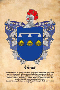 Escudo heráldico del apellido GINER