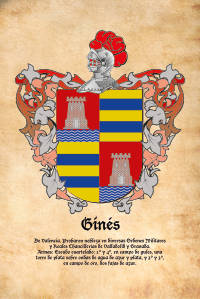 Escudo heráldico del apellido GINES