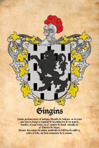 Escudo heráldico del apellido Gingins
