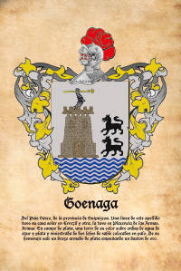 Escudo heráldico del apellido GOENAGA