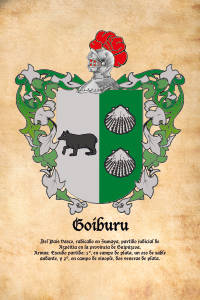 Escudo heráldico del apellido GOIBURU