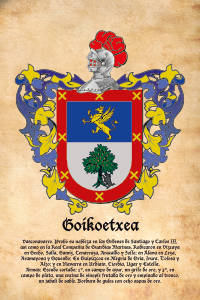 Escudo heráldico del apellido GOIKOETXEA