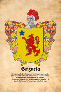 Escudo heráldico del apellido GOIZUETA