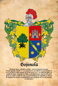 Escudo heráldico del apellido GOJENOLA