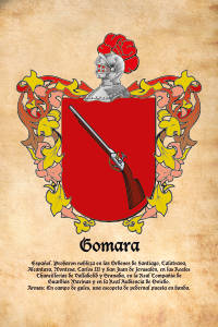 Escudo heráldico del apellido GOMARA
