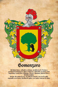 Escudo heráldico del apellido GOMENZORO