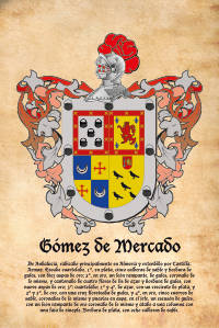 Escudo heráldico del apellido GÓMEZ DE MERCADO