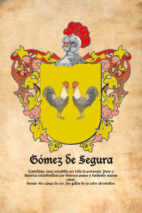 Escudo heráldico del apellido GOMEZ DE SEGURA