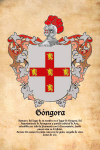 Escudo heráldico del apellido GONGORA