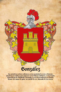 Escudo heráldico del apellido GONZALEZ