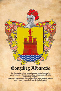 Escudo heráldico del apellido GONZÁLEZ ALVARADO