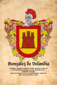Escudo heráldico del apellido González de Velandia