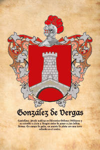 Escudo heráldico del apellido GONZÁLEZ DE VERGAS