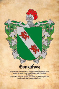 Escudo heráldico del apellido GONZALVEZ