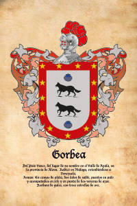 Escudo heráldico del apellido GORBEA