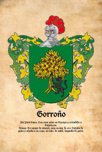 Escudo heráldico del apellido GORROÑO