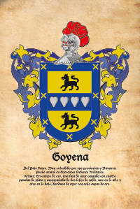 Escudo heráldico del apellido Goyena