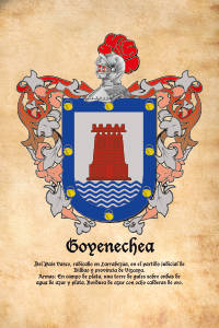 Escudo heráldico del apellido GOYENECHEA