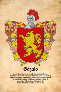Escudo heráldico del apellido GOZALO