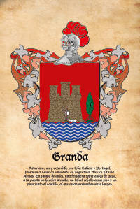 Escudo heráldico del apellido GRANDA