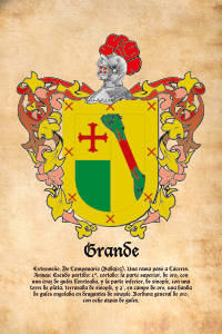 Escudo heráldico del apellido GRANDE