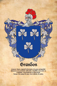 Escudo heráldico del apellido GRANDON