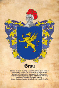 Escudo heráldico del apellido GRAU