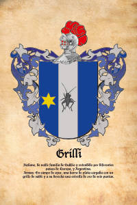 Escudo heráldico del apellido GRILLI