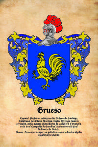 Escudo heráldico del apellido GRUESO