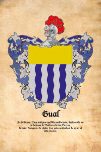 Escudo heráldico del apellido GUAL