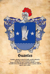 Escudo heráldico del apellido GUANTES
