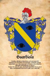 Escudo heráldico del apellido GUARDIOLA