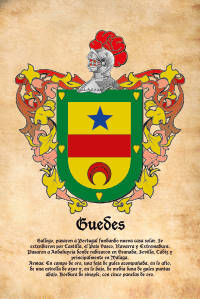 Escudo heráldico del apellido Guedes