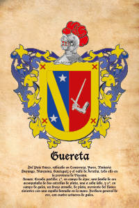 Escudo heráldico del apellido GUERETA
