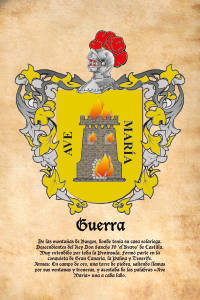 Escudo heráldico del apellido GUERRA