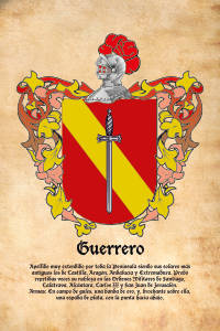 Escudo heráldico del apellido GUERRERO