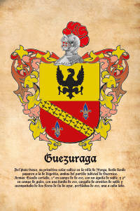 Escudo heráldico del apellido GUEZURAGA