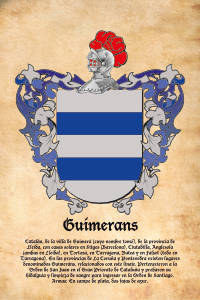 Escudo heráldico del apellido GUIMERANS