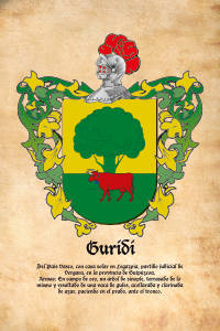 Escudo heráldico del apellido GURIDI