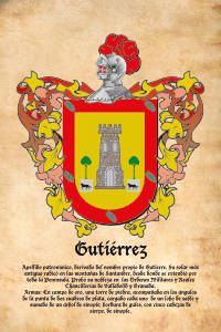 Escudo heráldico del apellido GUTIERREZ