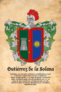 Escudo heráldico del apellido Gutiérrez de la Solana
