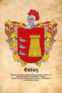 Escudo heráldico del apellido GUTIEZ
